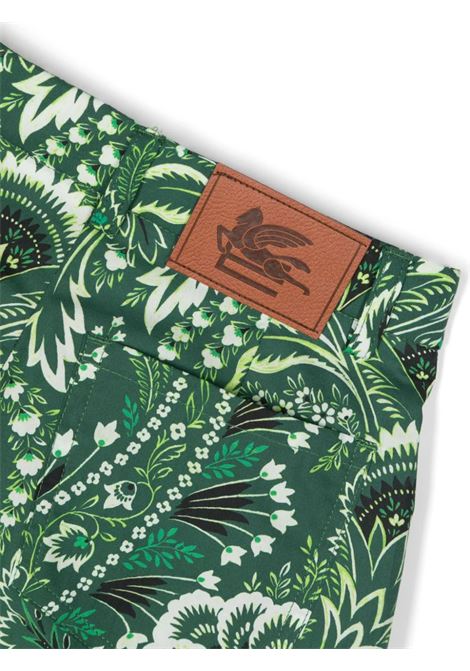 ETRO KIDS Shorts In Denim Verde Con Motivo Paisley - ETRO KIDS Economico