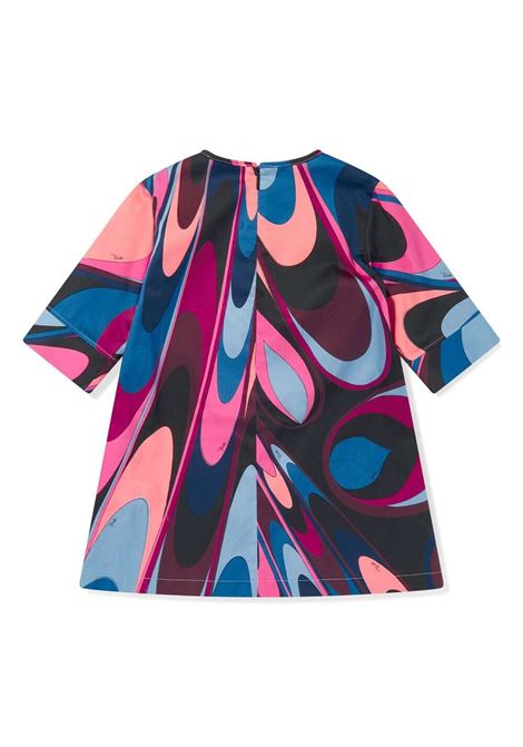 EMILIO PUCCI JUNIOR Abito a Maniche Lungo Con Stampa Onde - EMILIO PUCCI JUNIOR Online