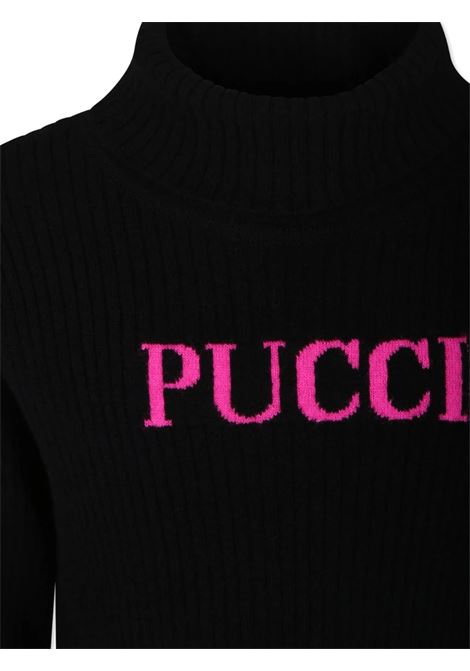 EMILIO PUCCI JUNIOR Maglione a Collo Alto Nero Con Logo - EMILIO PUCCI JUNIOR I Più Venduti