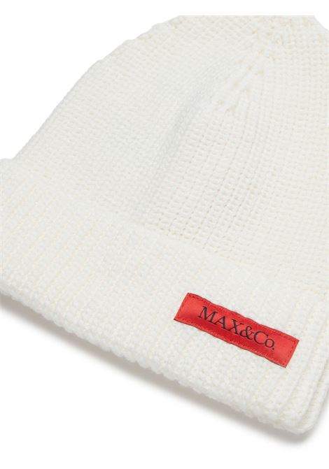 MAX&CO. KIDS Berretto Bianco Con Etichetta Logo - MAX&CO. KIDS Sconto di tempo limitato