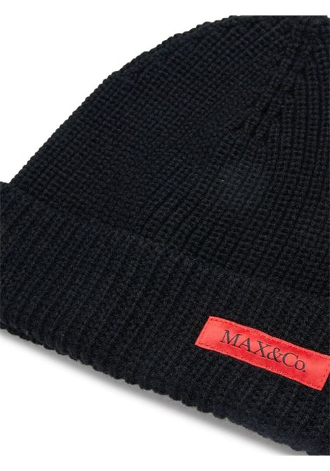 MAX&CO. KIDS Berretto Nero Con Etichetta Logo - MAX&CO. KIDS Negozio online di fabbrica
