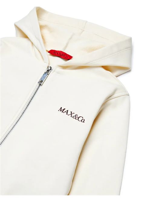 MAX&CO. KIDS Felpa Zip-Up Bianc Con Logo e Cappuccio - MAX&CO. KIDS Offerta esclusiva