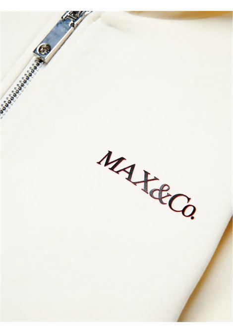 MAX&CO. KIDS Felpa Zip-Up Bianc Con Logo e Cappuccio - MAX&CO. KIDS Offerta esclusiva