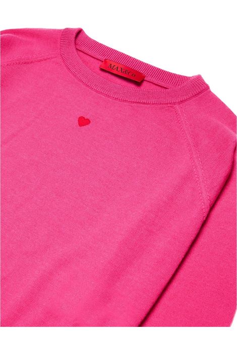 MAX&CO. KIDS Pullover In Lana Fucsia Con Cuore - MAX&CO. KIDS Offerta natalizia