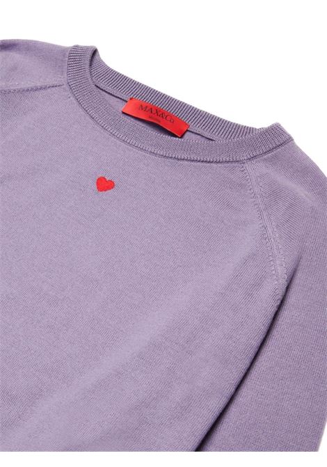MAX&CO. KIDS Pullover In Lana Lilla Con Cuore - MAX&CO. KIDS Offerta Pasqua