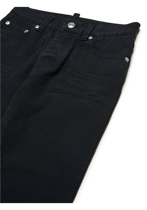 DSQUARED2 KIDS Jeans a Gamba Dritta Neri Ccon Logo Icon Dsquared2 - DSQUARED2 KIDS Offerta Giorno del Papà