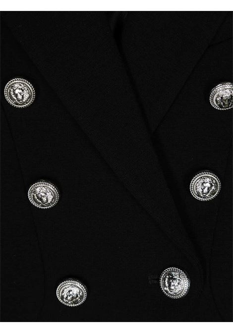 BALMAIN KIDS Blazer Monopetto Nero Con Bottoni Goffrati Argento - BALMAIN KIDS Offerta speciale della fabbrica