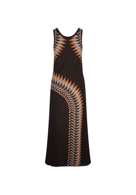 RABANNE Abito In Lurex Jacquard Marrone - RABANNE Esporta salva