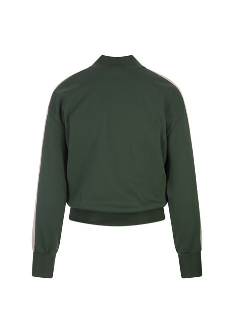 PALM ANGELS Felpa Zip-Up Verde Foresta Con Logo - PALM ANGELS Acquista Ora