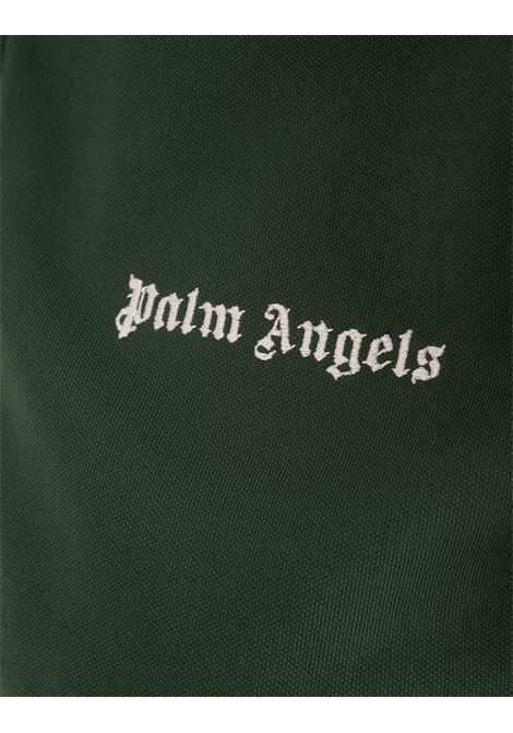 PALM ANGELS Felpa Zip-Up Verde Foresta Con Logo - PALM ANGELS Acquista Ora