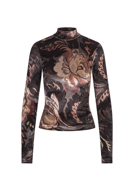 ETRO Top In Ciniglia Stampata Grigio - ETRO Presa