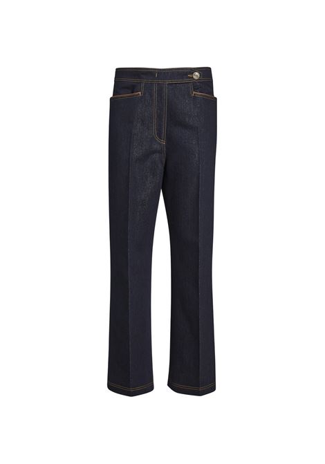 ETRO Jeans Crop Indaco Con Trama Metallizzata - ETRO Sconto