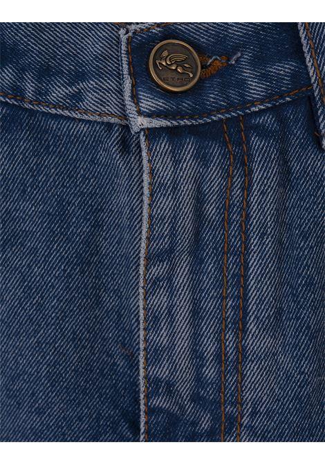 ETRO Shorts In Denim Blu a Vita Alta - ETRO Offerta