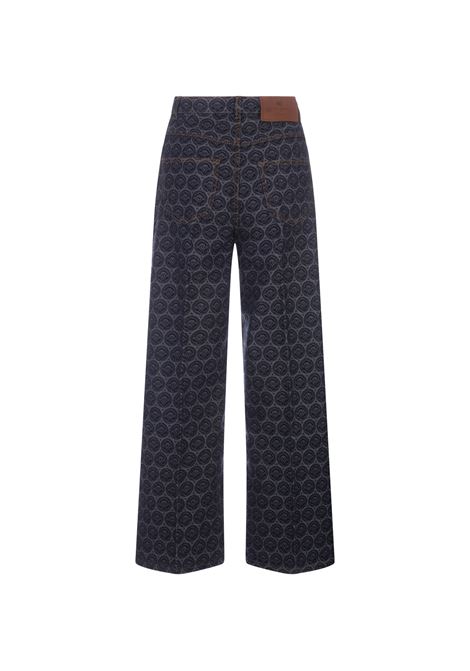 ETRO Jeans a Gamba Larga In Denim Blu Scuro Con Iconico Motivo - ETRO Outlet