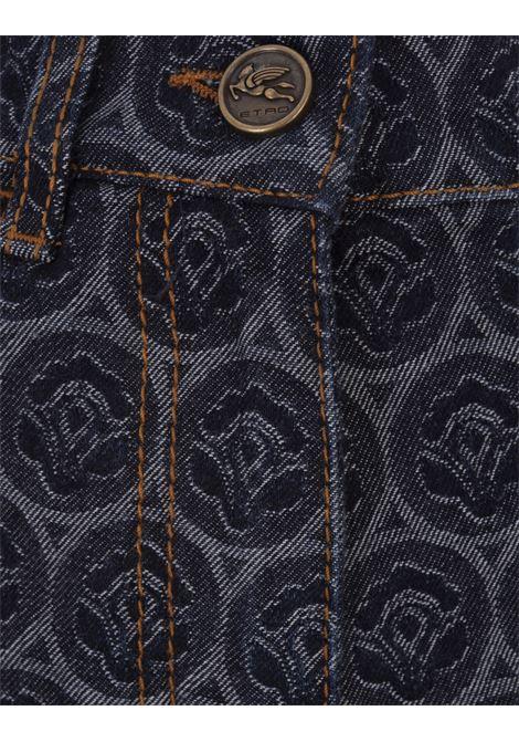 ETRO Jeans a Gamba Larga In Denim Blu Scuro Con Iconico Motivo - ETRO Outlet