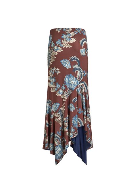 ETRO Gonna Midi In Jersey Stampato Bordeaux - ETRO Hotsell