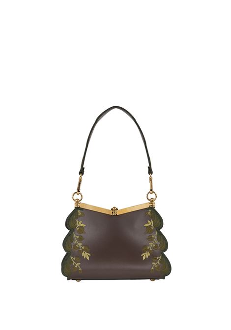 ETRO Borsa Vela Piccola Marrone Con Ricamo - ETRO Vendita Calda