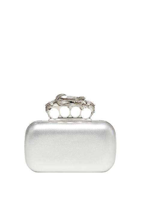 ALEXANDER MCQUEEN Clutch The Knuckle Serpente Argento - ALEXANDER MCQUEEN Comprare a buon mercato