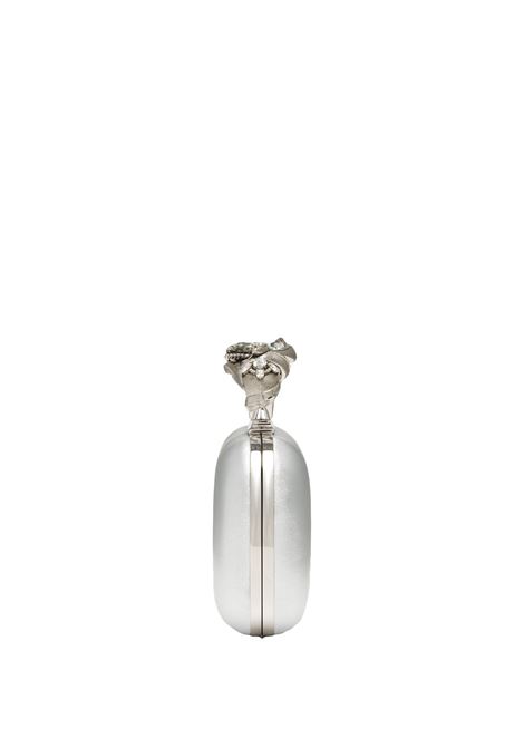 ALEXANDER MCQUEEN Clutch The Knuckle Serpente Argento - ALEXANDER MCQUEEN Comprare a buon mercato