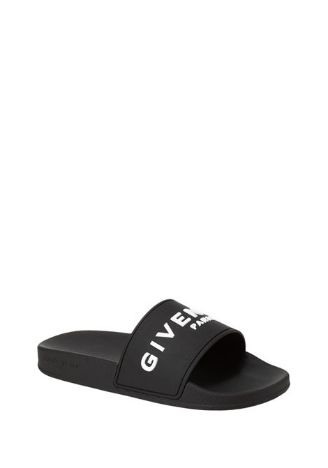GIVENCHY Ciabatte In Gomma Nera Con Logo - GIVENCHY Fornitura limitata