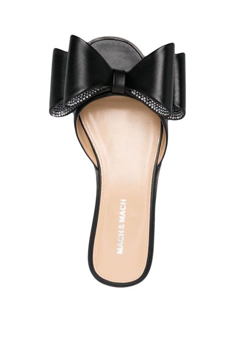 MACH & MACH Sandali Bassi Con Fiocco In Nappa Nera - MACH & MACH Offerta migliore