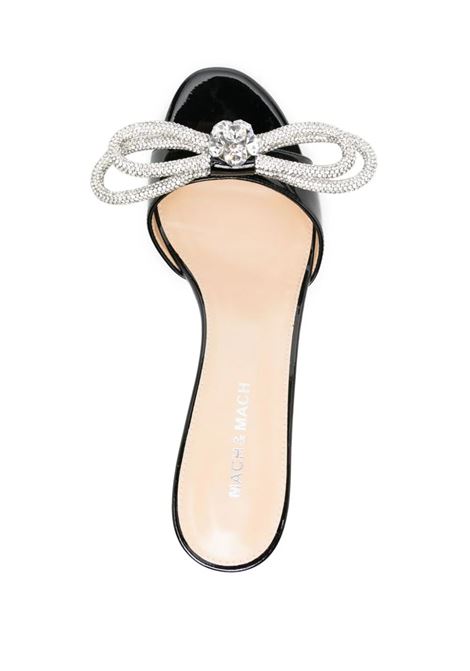 MACH & MACH Mules 65 Double Bow In Pelle Verniciata Nera - MACH & MACH Offerta temporanea