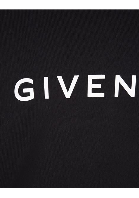 GIVENCHY Felpa Con Cappuccio GIVENCHY Archetype In Tessuto Garzato Nero - GIVENCHY Enormi risparmi