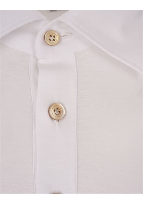 KITON Polo A Maniche Lunghe In Jersey Bianco - KITON Latest stili