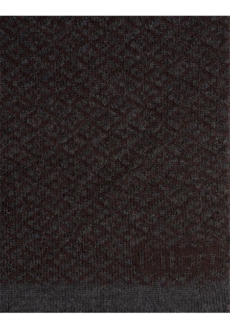 KITON Sciarpa In Cashmere Marrone Con Motivo Jacquard - KITON Promozione temporanea