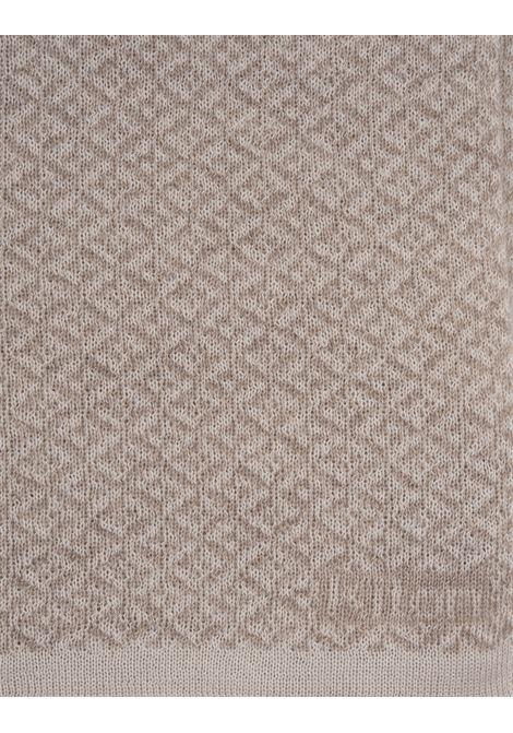KITON Sciarpa In Cashmere Beige Con Motivo Jacquard - KITON Fino al 60% di sconto