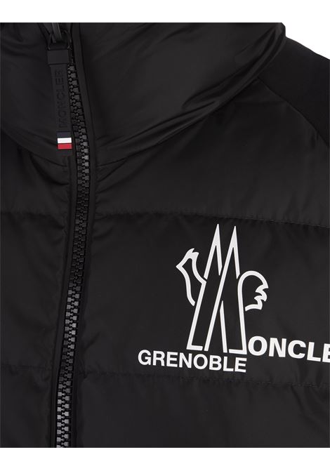 MONCLER GRENOBLE Felpa Zip-Up Nera Con Logo a Contrasto - MONCLER GRENOBLE Only for today