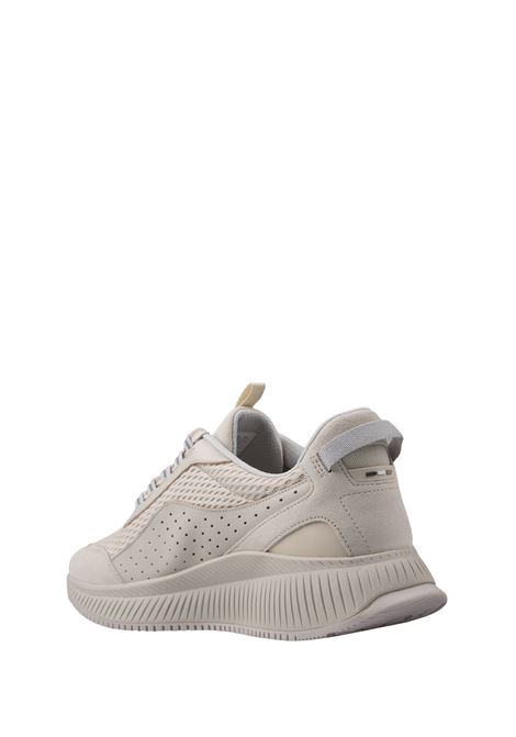 BOSS TTNM EVO Sneakers Bianche In Pelle Liscia e Scamosciata e Mesh Con Suola a Spina Di Pesce - BOSS Fino al 55% di sconto