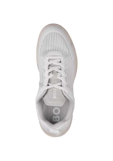 BOSS Sneakers Bianche In Materiali Misti Con Suola Antiscivolo - BOSS Discount Store per i nuovi prodotti