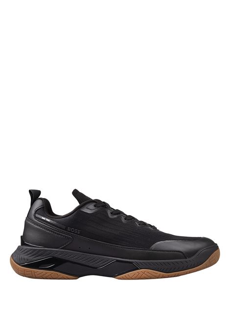 BOSS Sneakers Nere In Materiali Misti Con Suola Antiscivolo - BOSS Solo un giorno rimasto