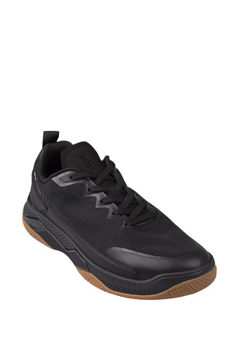 BOSS Sneakers Nere In Materiali Misti Con Suola Antiscivolo - BOSS Solo un giorno rimasto