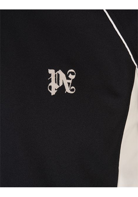 PALM ANGELS Giacca Track Nera e Bianca Con Monogramma - PALM ANGELS Super sconto