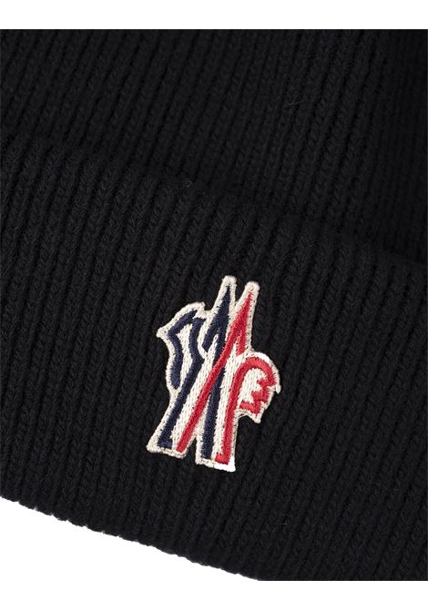 MONCLER GRENOBLE Berretto In Lana Nera Con Patch Logo - MONCLER GRENOBLE Esporta salva
