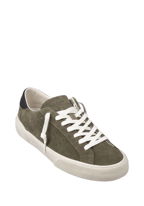 D.A.T.E. Sneakers Hill Low In Suede Verde Militare - D.A.T.E Italy