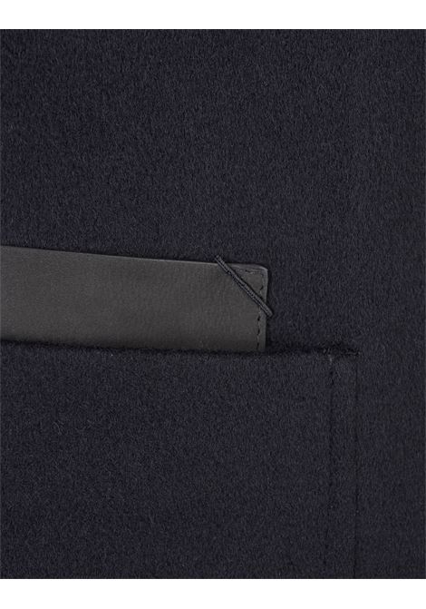 ZEGNA Cappotto Midi In Cashmere Blu Scuro - ZEGNA Promozione