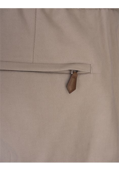 PT TORINO Pantaloni Slim Fit Con Coulisse In Misto Cashmere Sabbia - PT TORINO Spedizione Gratuita