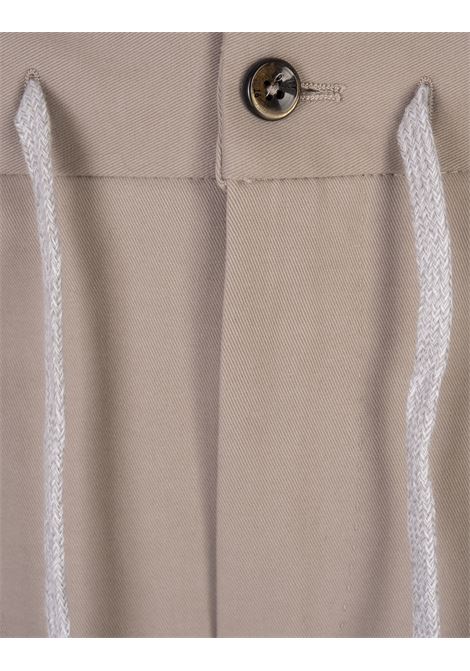 PT TORINO Pantaloni Slim Fit Con Coulisse In Misto Cashmere Sabbia - PT TORINO Spedizione Gratuita