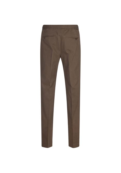 PT TORINO Pantaloni Slim Fit Con Coulisse In Misto Cashmere Marrone - PT TORINO Pezzi Unici