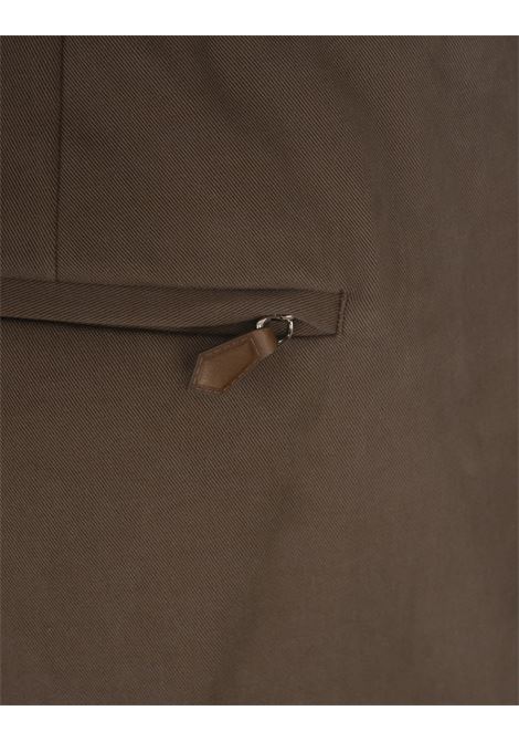 PT TORINO Pantaloni Slim Fit Con Coulisse In Misto Cashmere Marrone - PT TORINO Pezzi Unici