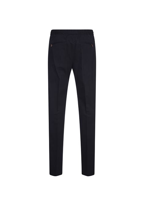 PT TORINO Pantaloni Slim Fit Con Coulisse In Misto Cashmere Blu - PT TORINO Soddisfazione Garantita