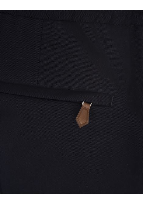 PT TORINO Pantaloni Slim Fit Con Coulisse In Misto Cashmere Blu - PT TORINO Soddisfazione Garantita