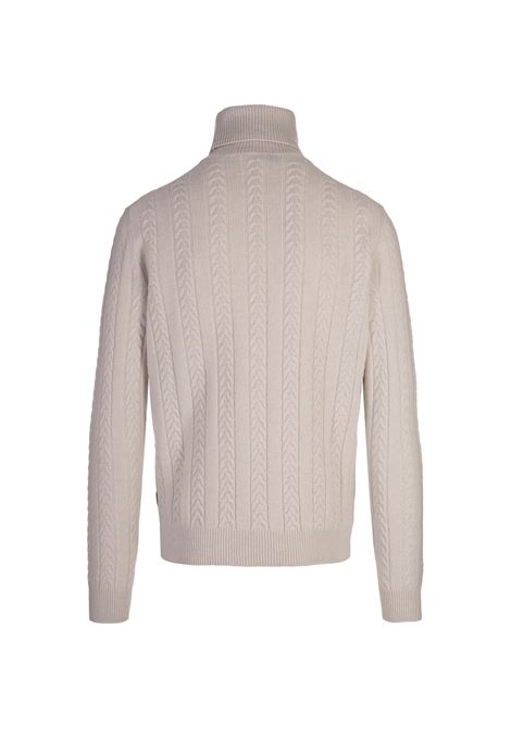 BOSS Maglione Dolcevita In Lana Vergine e Cashmere Bianco - BOSS Novità