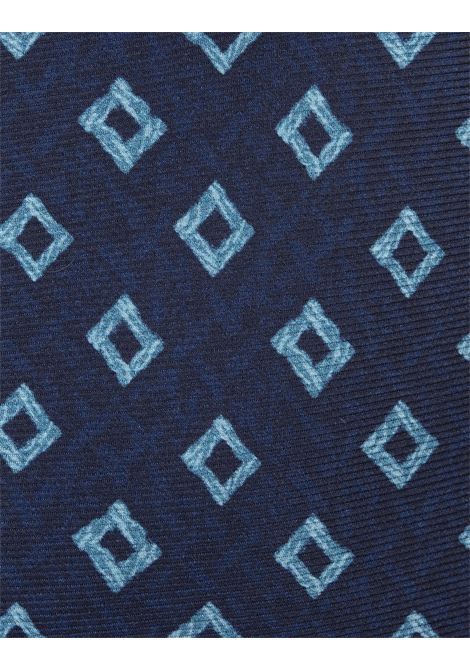 KITON Cravatta Blu Scuro Con Pattern Rombi - KITON Economico