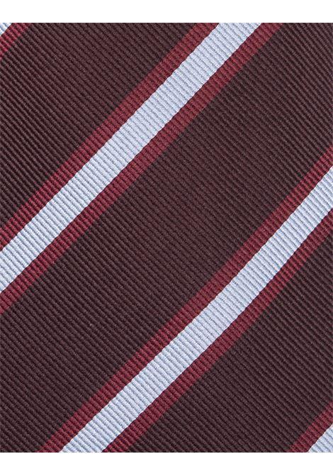 KITON Cravatta Regimental Mogador Marrone - KITON Outlet