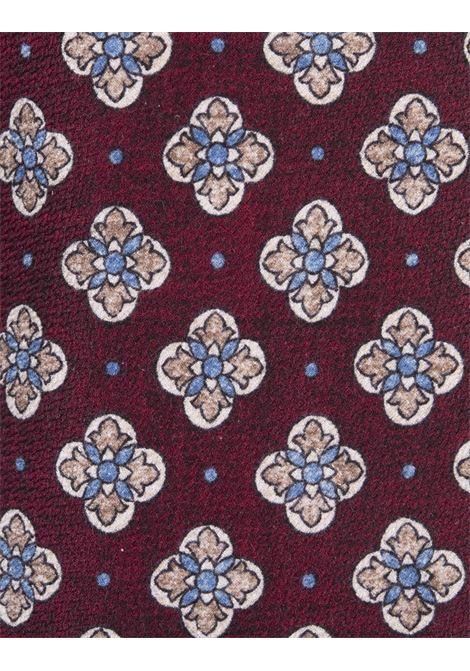 KITON Cravatta In Seta Bordeaux Con Pattern Multicolor - KITON Saldi