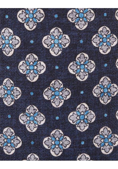 KITON Cravatta In Seta Blu Con Pattern Multicolor - KITON Offerte